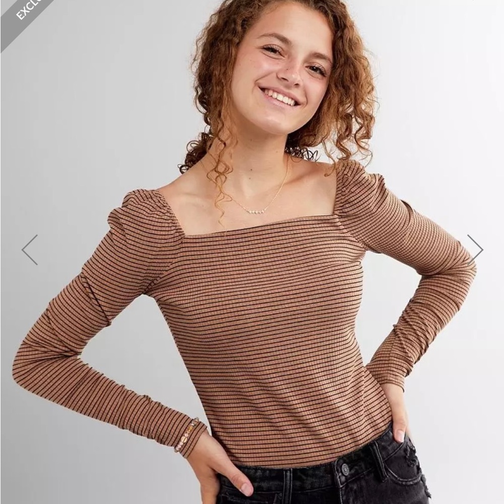 FITZ + EDDI Striped Square Neck Top